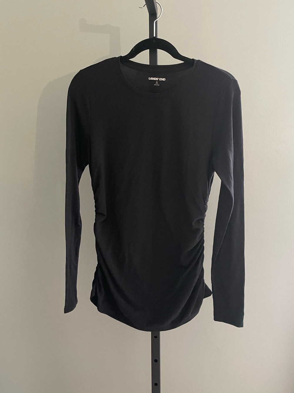 Lands End Elastic Sides Black Long Sleeve Size 10-12